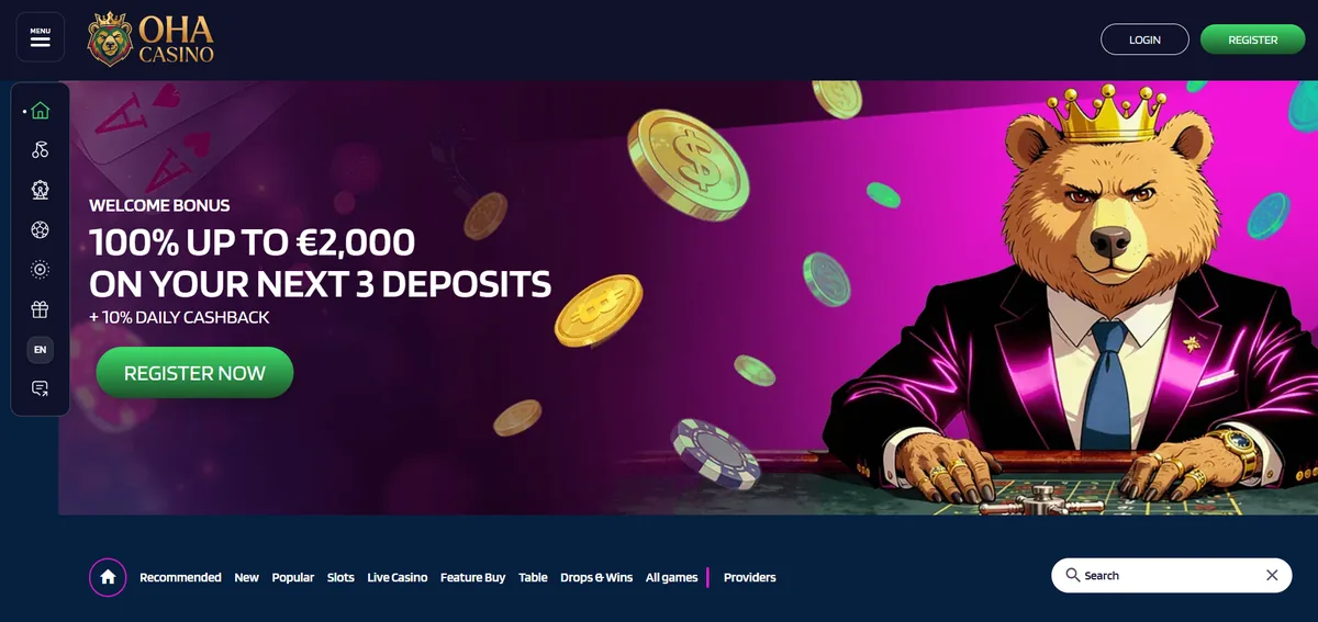 Oha Casino — homepage